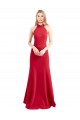 Stretch Crepe High Neck Open Back A-Line Red Formal Evening Gown / Prom Dress / Bridesmaid Dress Manchester