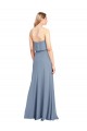 Stretch Crepe High Neck Sheath Smoke Blue Formal Dress / Bridesmaid Dress Manchester