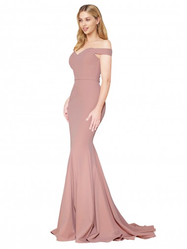 Stretch Crepe High Neck Mermaid Dusty Pink Formal Evening Gown / Prom Dress / Bridesmaid Dress Manchester