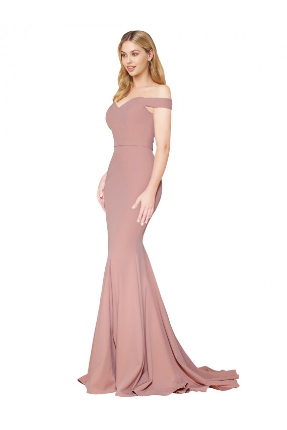 Stretch Crepe High Neck Mermaid Dusty Pink Formal Evening Gown / Prom Dress / Bridesmaid Dress Manchester