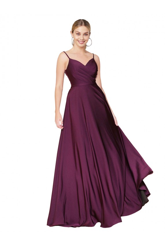 Stretch Crepe High Neck V-Back A-Line Wild Berry Formal Evening Gown / Prom Dress / Bridesmaid Dress Manchester