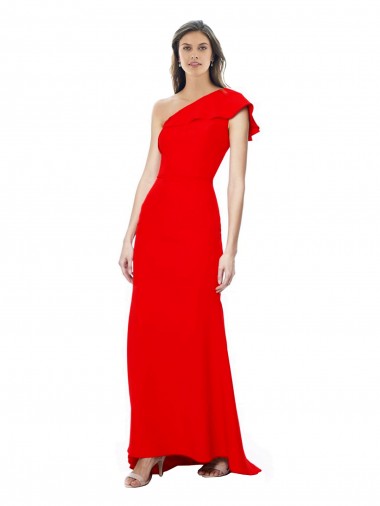 Stretch Crepe High Neck Mermaid Red Formal Dress / Bridesmaid Dress Manchester