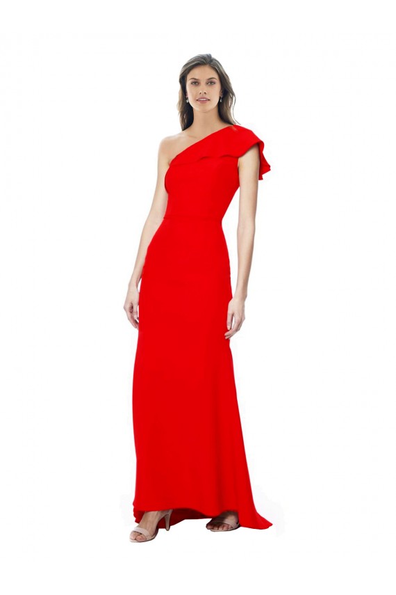 Stretch Crepe High Neck Mermaid Red Formal Dress / Bridesmaid Dress Manchester