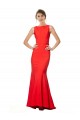 Stretch Crepe High Neck Open Back Mermaid Red Bridesmaid Dress / Evening Gowns Manchester