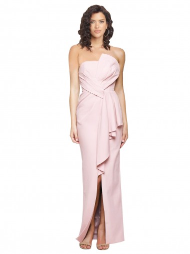 Stretch Crepe Strapless Low Back Sheath Pink Formal Dress / Bridesmaid Dress Manchester