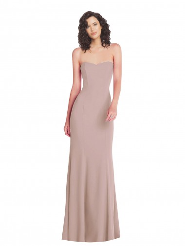 Stretch Crepe Strapless Mermaid Dusty Pink Formal Dress / Bridesmaid Dress Manchester