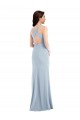 Stretch Crepe V-Neck Open Back Trumpet Light Sky Blue Evening Dress / Bridesmaid Dress Manchester