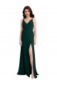 Stretch Crepe V-Neck V-Back A-Line Midnight Green Formal Evening Gown / Prom Dress / Bridesmaid Dress Manchester