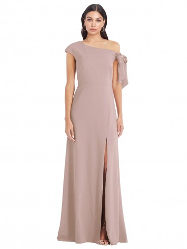 Stretch Crepe Off the Shoulder A-Line Dusty Pink Formal Evening Gown / Prom Dress / Bridesmaid Dress Manchester