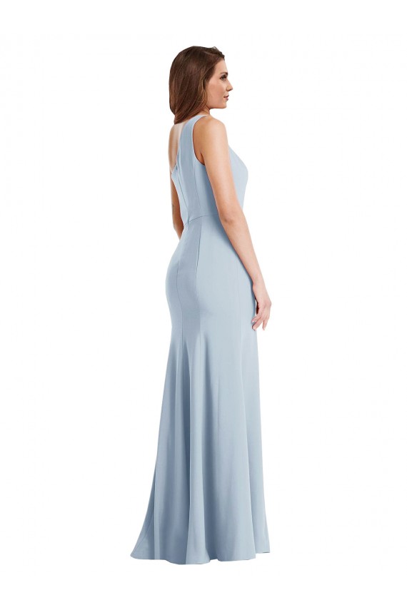 Stretch Crepe One Shoulder Trumpet Light Sky Blue Formal Evening Gown / Prom Dress / Bridesmaid Dress Manchester