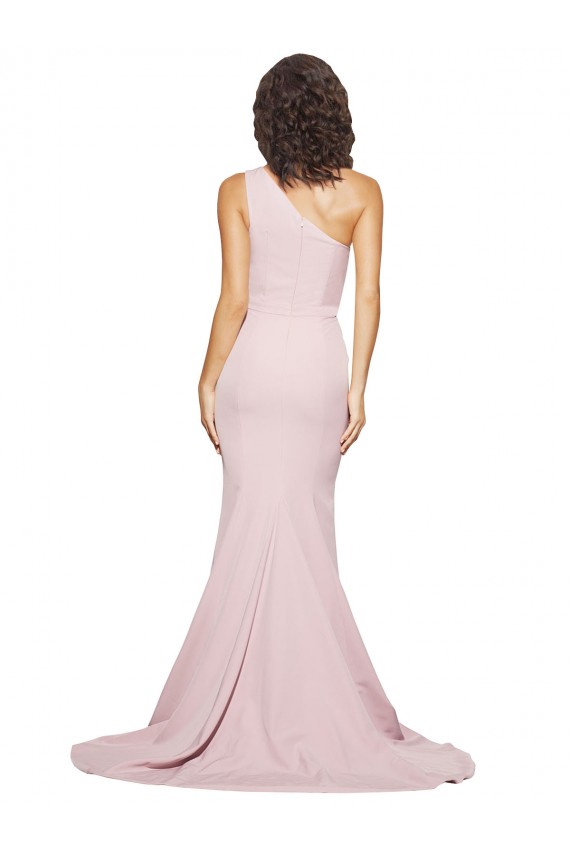 Stretch Crepe One Shoulder Sheath Mauve Semi Formal Evening Dress / Prom Dress / Bridesmaid Dress Manchester