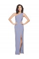 Stretch Crepe One Shoulder Sheath Smoke Blue Formal Evening Gown / Prom Dress / Bridesmaid Dress Manchester