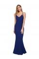 Stretch Crepe V-Neck Open Back Sheath Royal Blue Formal Dress / Bridesmaid Dress Manchester