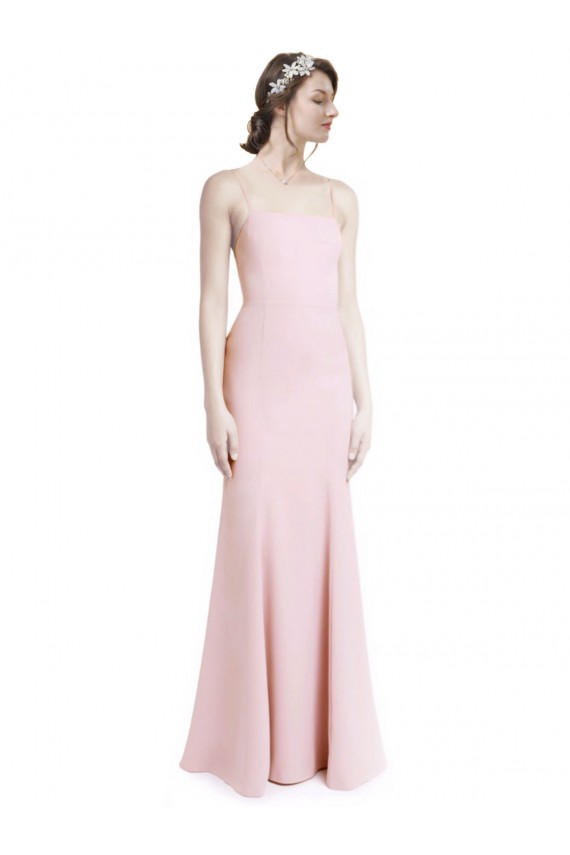 Stretch Crepe Square Neck Open Back Mermaid, Sheath Pink Prom Dress / Bridesmaid Dress Manchester