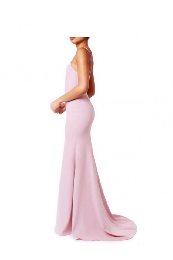 Stretch Crepe Square Neck Open Back Mermaid, Sheath Pink Prom Dress / Bridesmaid Dress Manchester