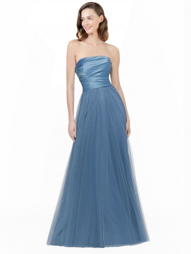 Satin & Tulle Strapless Low Back A-Line Bridesmaid Dress Manchester