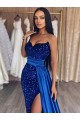 Velvet Sequin Sweetheart Sheath Royal Blue Prom Dresses Manchester