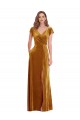 Stretch Velvet V-Neck Sheath Gold Formal Evening Gown / Prom Dress / Bridesmaid Dress Manchester