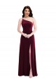 Stretch Velvet One Shoulder Trumpet Burgundy Black Tie Evening Dress / Prom Dress / Bridesmaid Dress Manchester