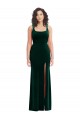 Stretch Velvet Square Neck Trumpet Dark Green Semi Formal Evening Dress / Prom Dress / Bridesmaid Dress Manchester